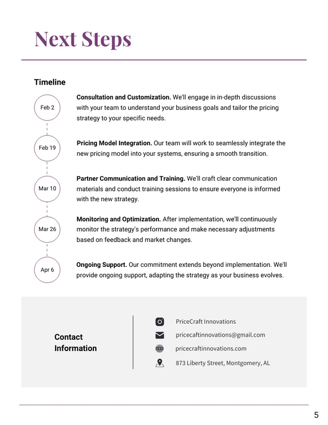 Black White Purple Modern Pricing Proposal Template - Page 5