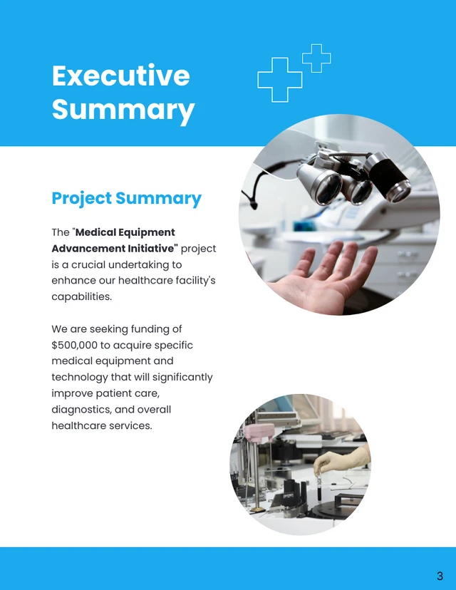 Minimalist Blue and White Healthcare Equipment Proposal - Page 3