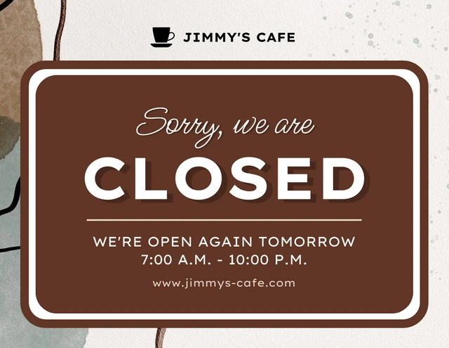 Customizable Business Holiday Closure Poster