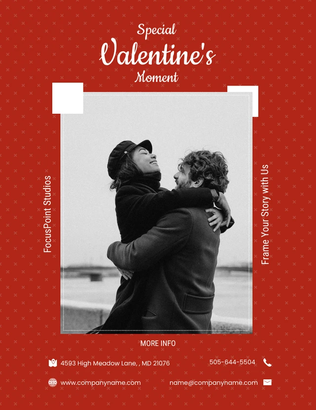 Red Valentine moment special flyer Photography Template
