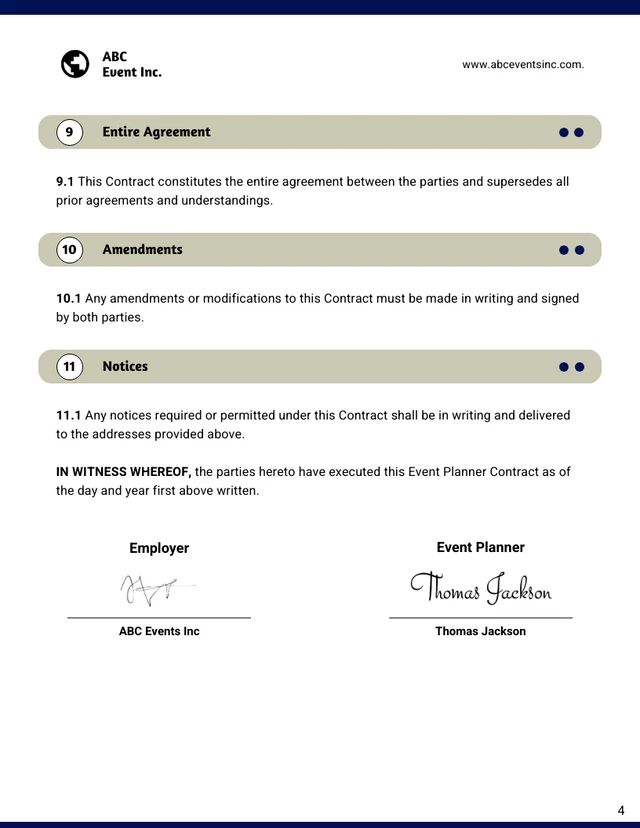 Event Planner Contract Template - Page 4