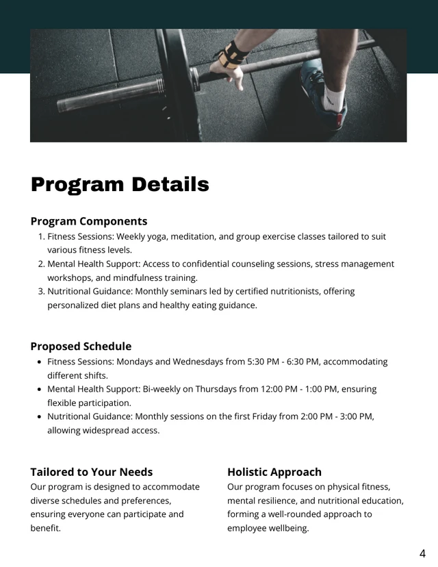 Corporate Wellness Program Proposal - Page 4