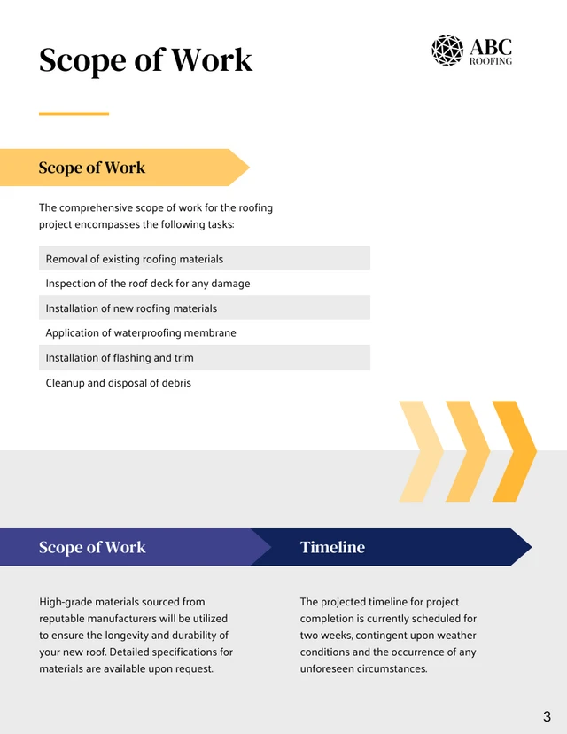 Roofing Bid Proposal Template - Page 3