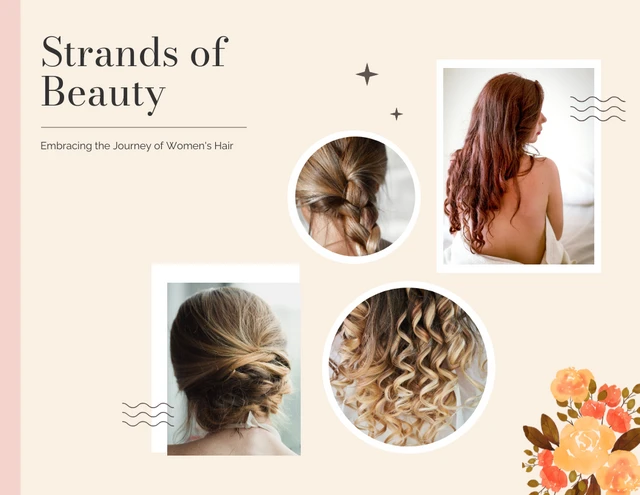 Brown Minimalist Women's Hair Design Collage Template