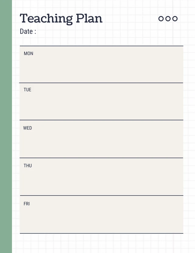 White And Green Modern Geometric Teaching Plan Schedule Template