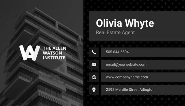 Black Real Estate Business Card - Page 2