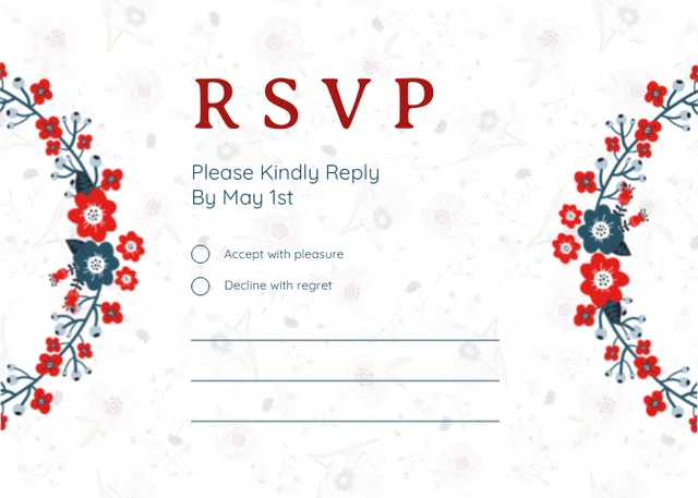 White, Red, and Blue Floral Save the date Postcard - Page 2