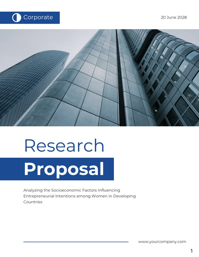 Clean Minimalist Modern Research Proposals - Page 1