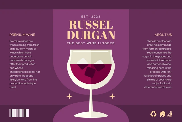 Purple Simple Wine Label Template