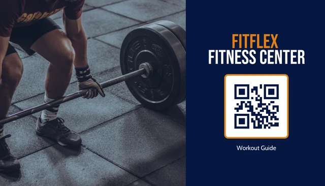 Navy And Yellow Modern Professional Fitness QR Code Business Card - Page 1