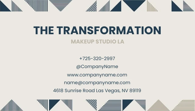 Beige Minimalist Geometric Make-Up Artist Business Card - Page 2