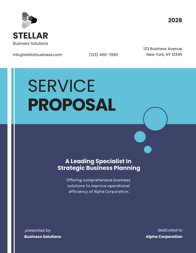 Blue Electric Modern Service Proposal - Page 1