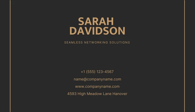 Dark Grey And Brown Simple Professional Networking Business Card - Page 2