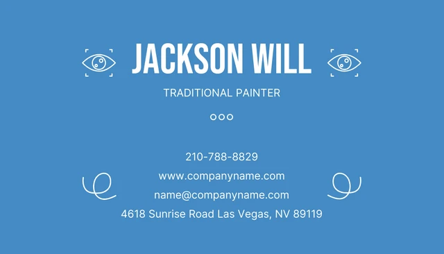 Blue Gradient Watercolor Painter Business Card - Page 2