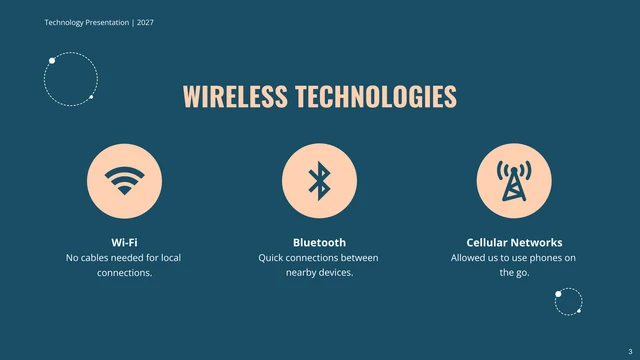 Deep Blue Peach Minimalist Technology Presentation - Page 3