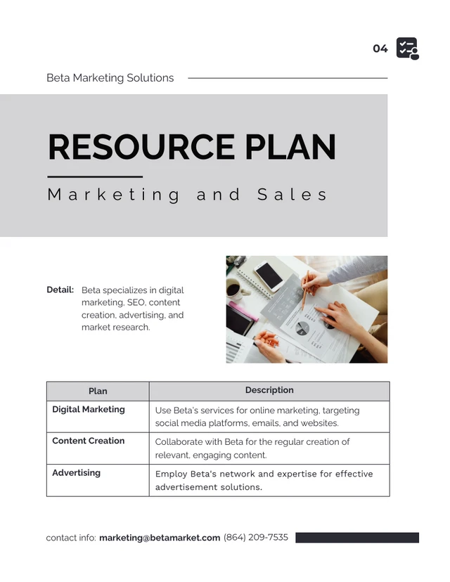 Clean Minimalist Design Resource Plan - Page 4