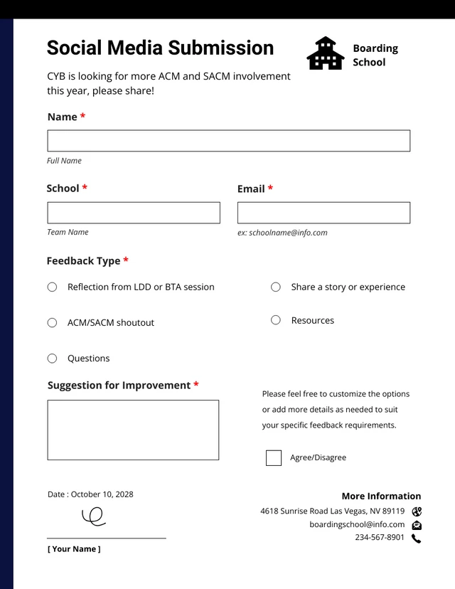 Blue and Black Social Media Lead Generation Forms Template