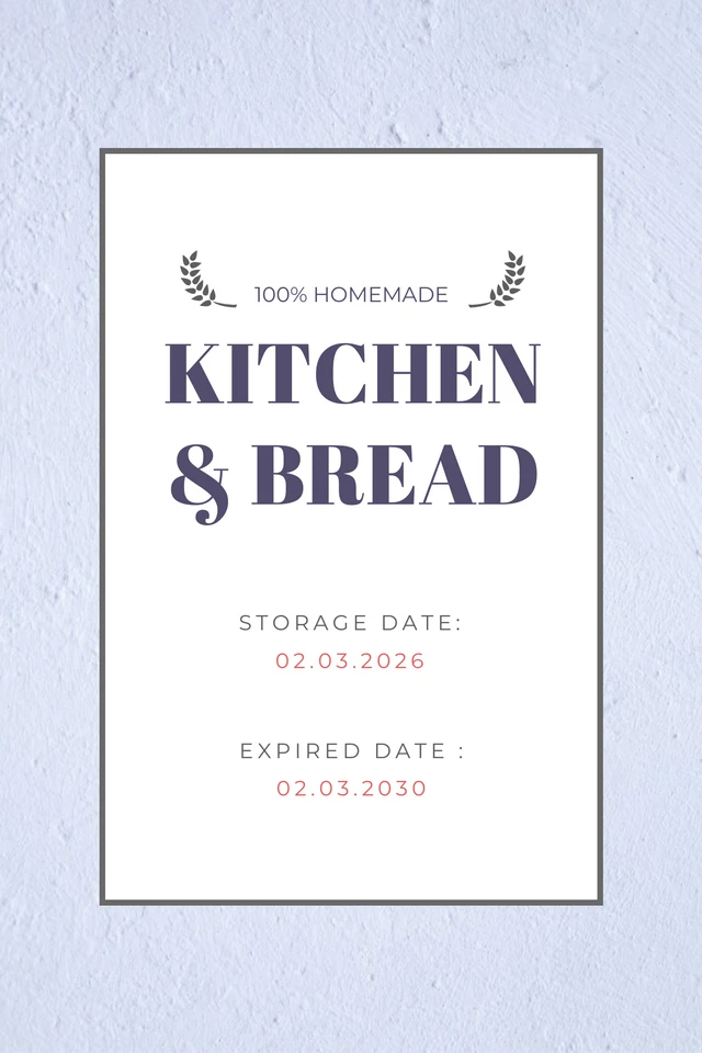 White Simple Photo Kitchen Label Template