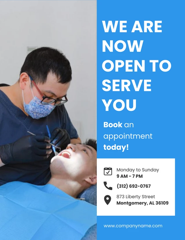 Blue Modern Dental Clinic Schedule Template