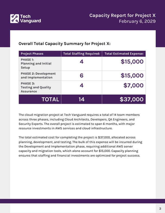 Capacity Report Template - Page 3