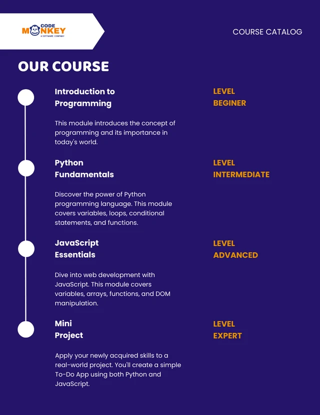 Purple and Yellow Simple Course Catalogs - Page 2