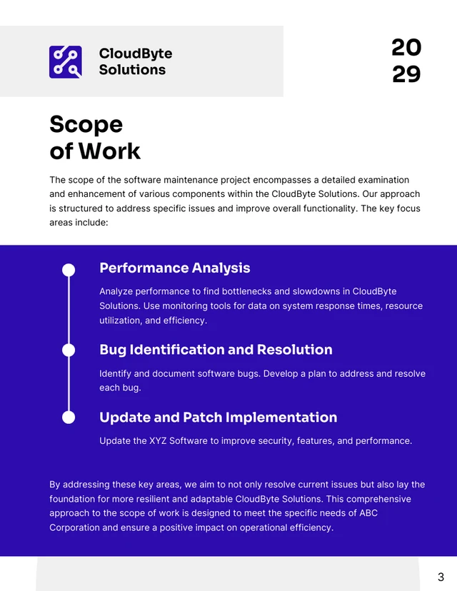 Navy and White Modern Simple Minimalist Software Maintenance Proposal - Page 3