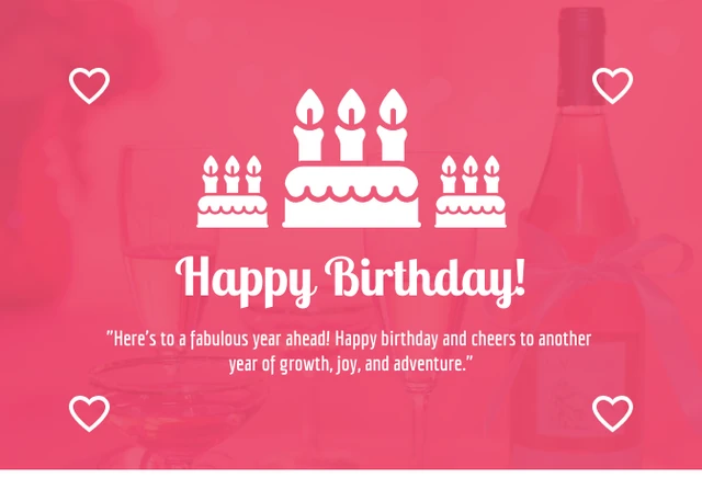 Pink And White Modern Playful Simple Happy Birthday Postcard - Page 1