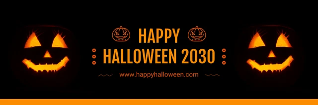 Black And Orange Simple Halloween Banner Template