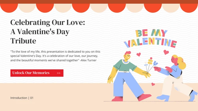 Simple Continuity Page Valentine Presentation with Timeline - Page 1