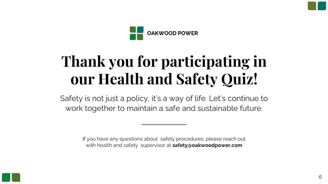 Company Health and Safety Quiz Presentation - Page 6