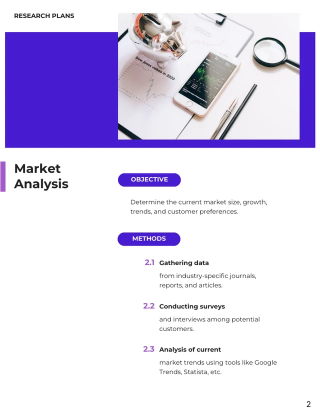 Blue Purple Landing Style Research Plan - Page 2