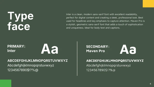 Green and and Yellow Brand Guideline Startup Presentation - Page 4