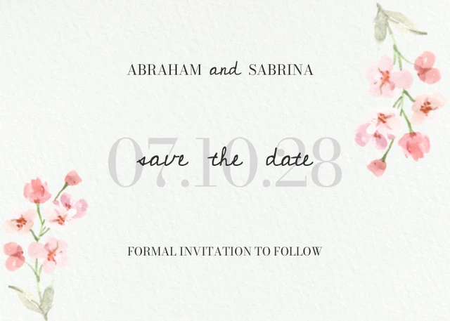 Beige Flower Watercolor Save the Date Postcard - Page 1