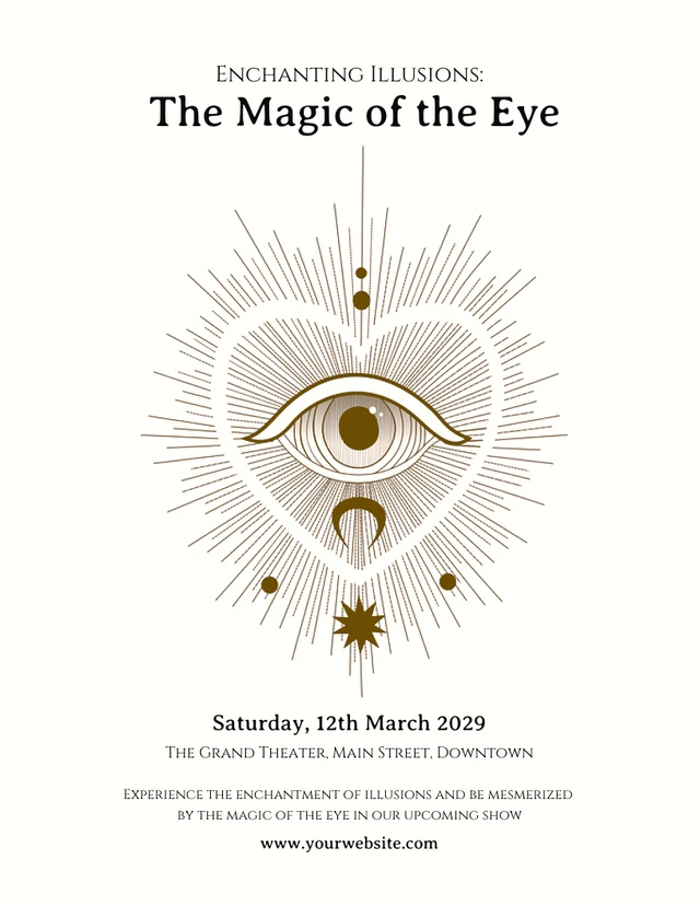 Grey The Magic of The Eye Show Poster Template
