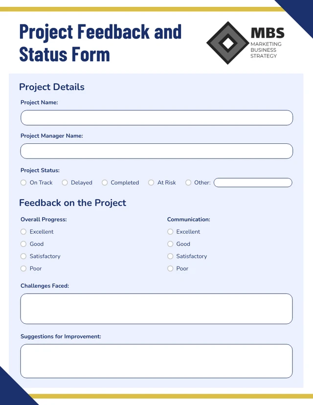 Blue And Yellow Minimalist Modern Business Form Template