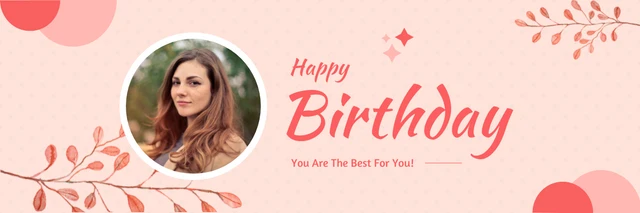 Pink Banner Happy Birthday Template