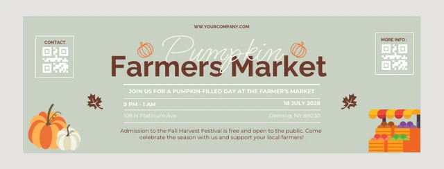 Soft Green And Orange Pumpkin Farmers Market Banner