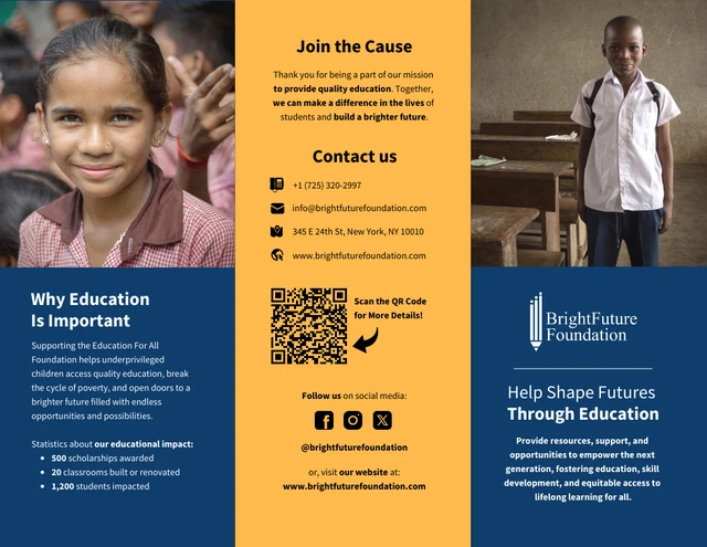 Education Fundraising Tri-fold Brochure - Page 1