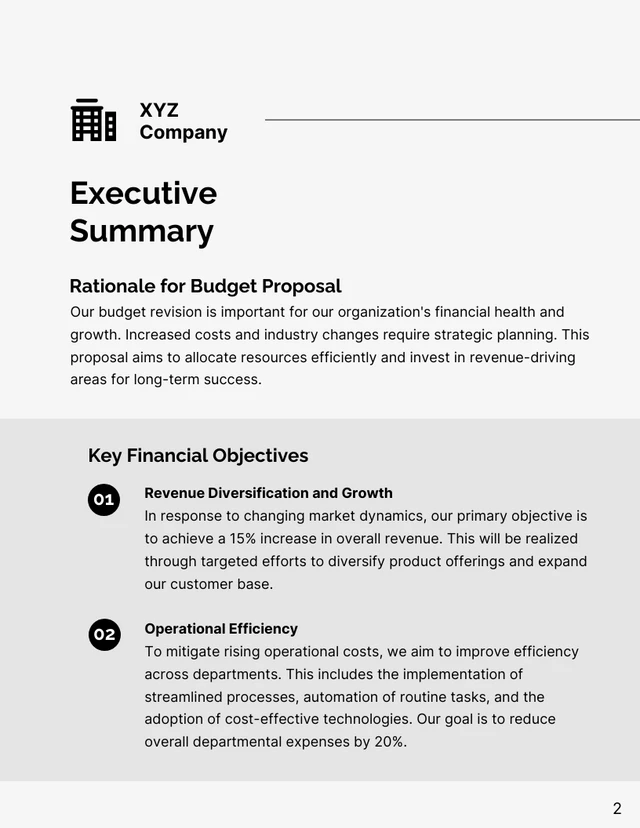 Grey and Black Minimalist Clean Internal Budget Proposal - Page 2