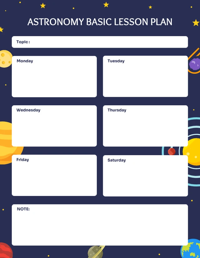 Astronomy Basic Lesson Purple Illustrative Planner Template