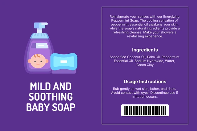 Dark Purple Simple Illustration Soap Label Template