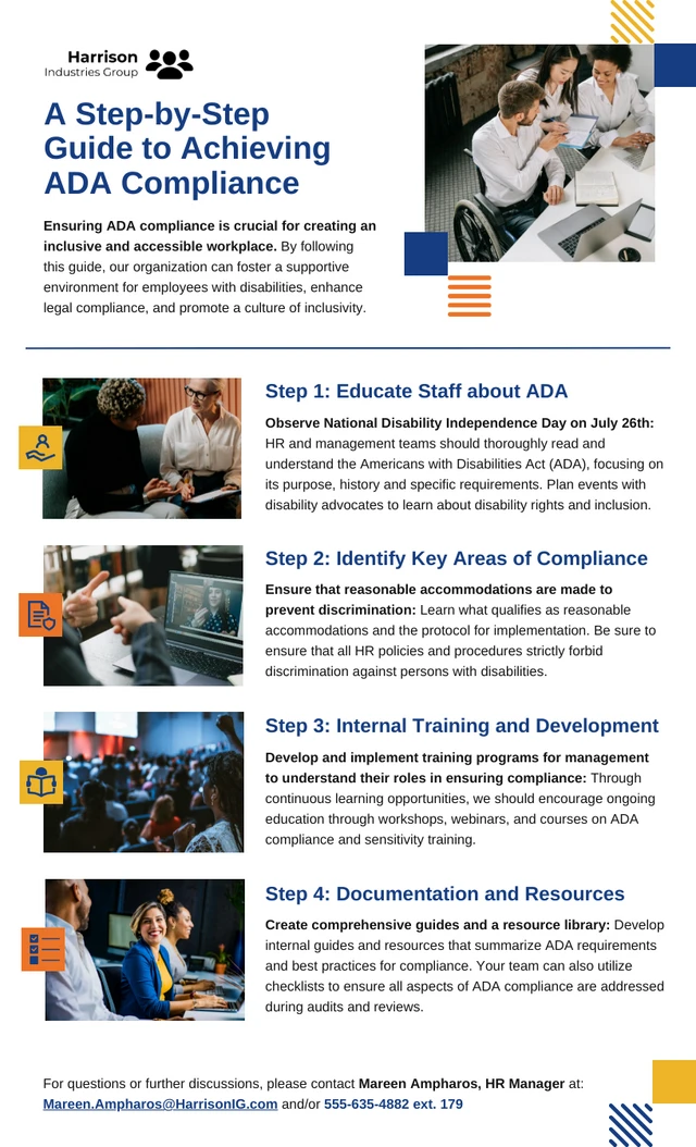 Steps to Achieve ADA Compliance Infographic Template