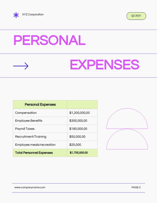 White Pink And Green Expenses Report - Page 2