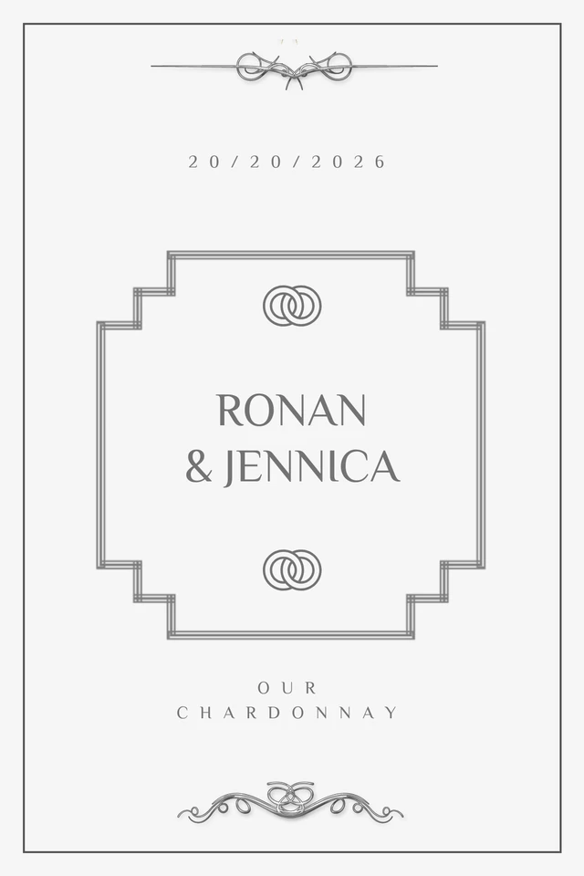 Light Grey Classic Geometric Wedding Label Template