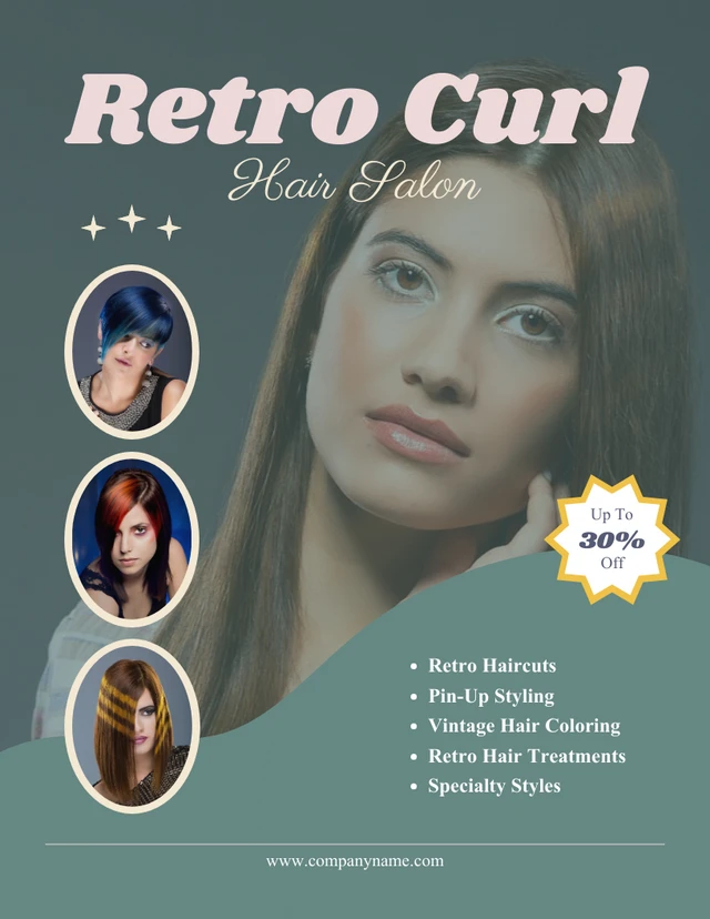 Retro Flyer Hair Salon Template
