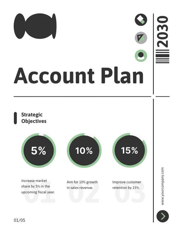 Black Gray And Green Simple Modern Account Plan - Page 1