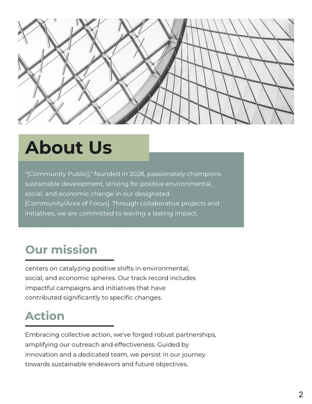 Green Modern Minimalist Nonprofit Conference Proposal - Page 2