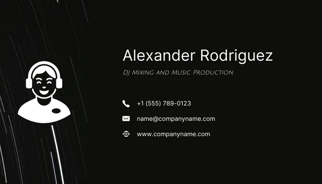 Black Simple Dj Business Card - Page 2