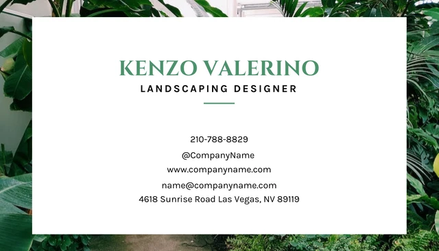 Green Simple Photo Landscaping Designer Business Cards - Page 2