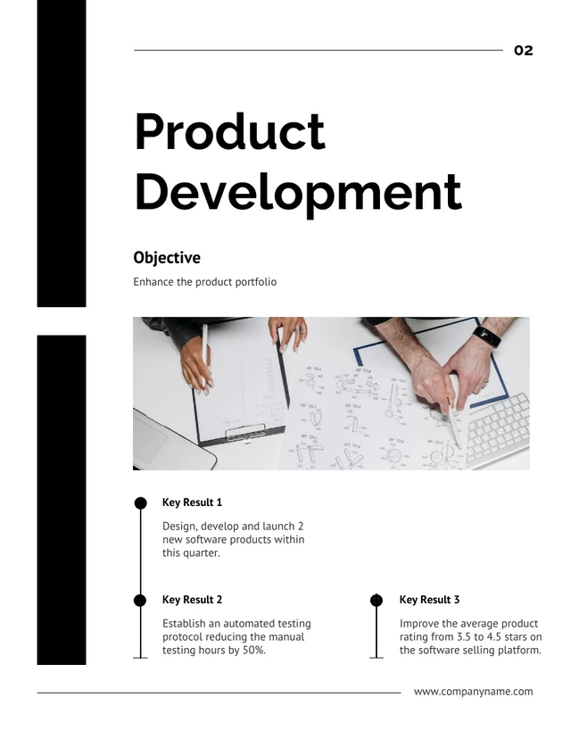 Black And White Minimalist Modern Design OKR Report - Page 2